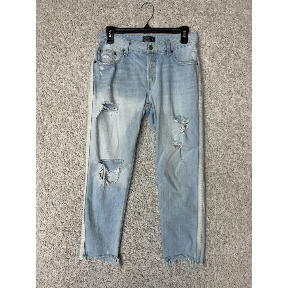 Abercrombie & Fitch Jeans Womens 26 Blue Denim Ames‎ Low Rise Slim Boyfriend